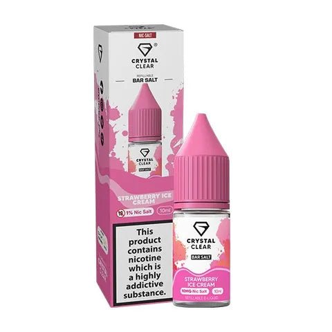 Crystal Clear Nic Salt - Strawberry Ice Cream - Online Vapes