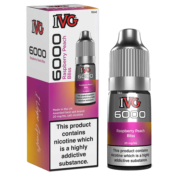 IVG 6000 Nic Salts - Raspberry Peach Bliss - Online Vapes