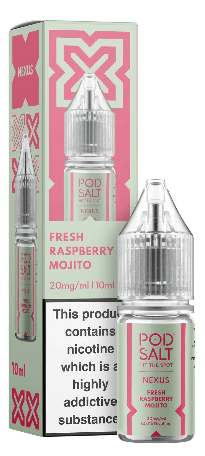 Pod Salt Nexus Nic Salt - Fresh Raspberry Mojito - Online Vapes