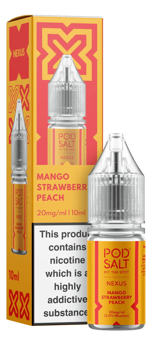 Pod Salt Nexus Nic Salt - Mango Strawberry Peach - Online Vapes